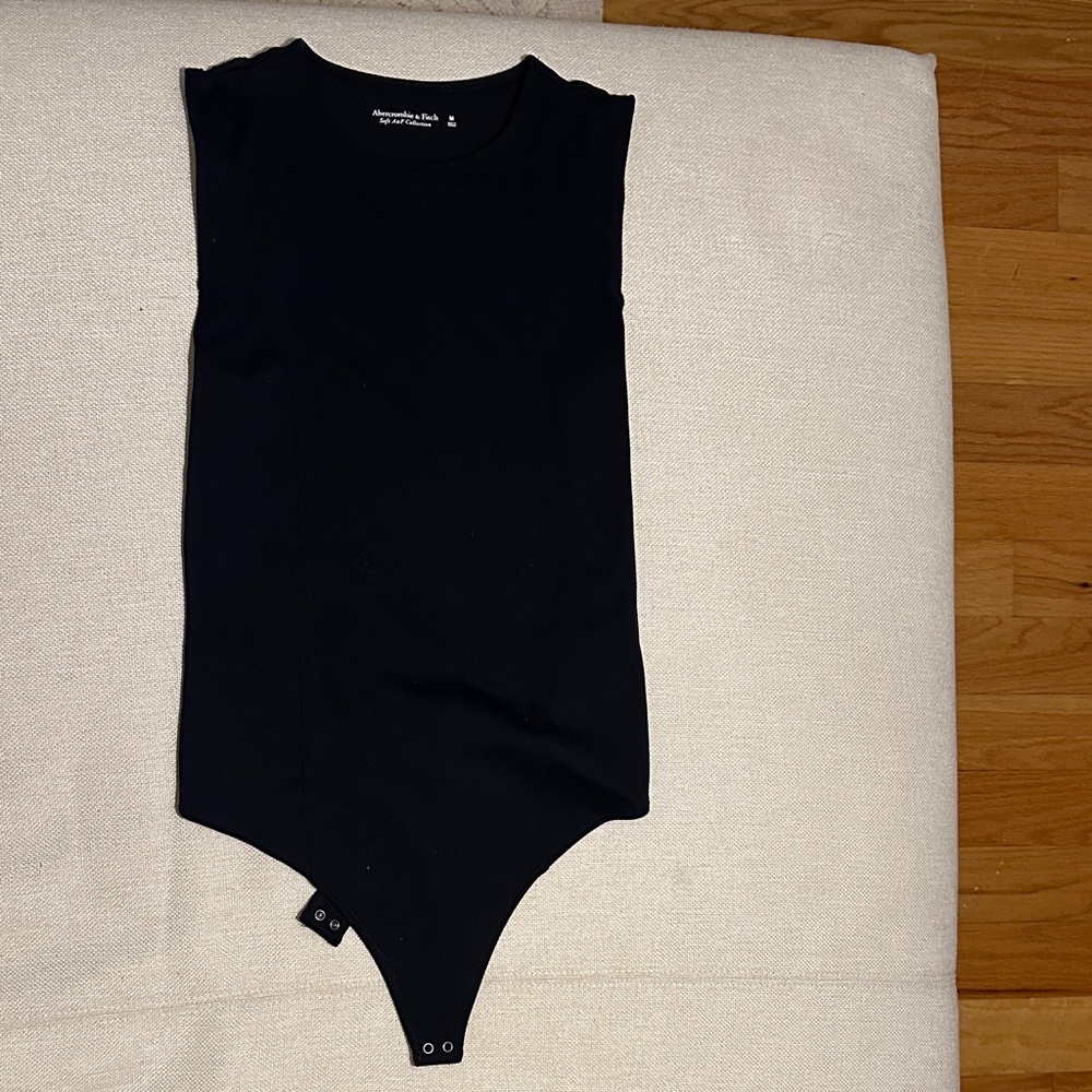 Abercrombie & Fitch Soft Af Black High Neck Sleeveless Bodysuit - Medium